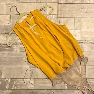 LUSH yellow halter neck bodysuit
